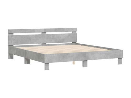 Cadre de lit avec tête de lit gris béton 180x200 cm 58846BPKH