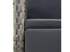 Ensemble à manger de jardin 5 pcs coussins gris résine tressée 45892KLPB